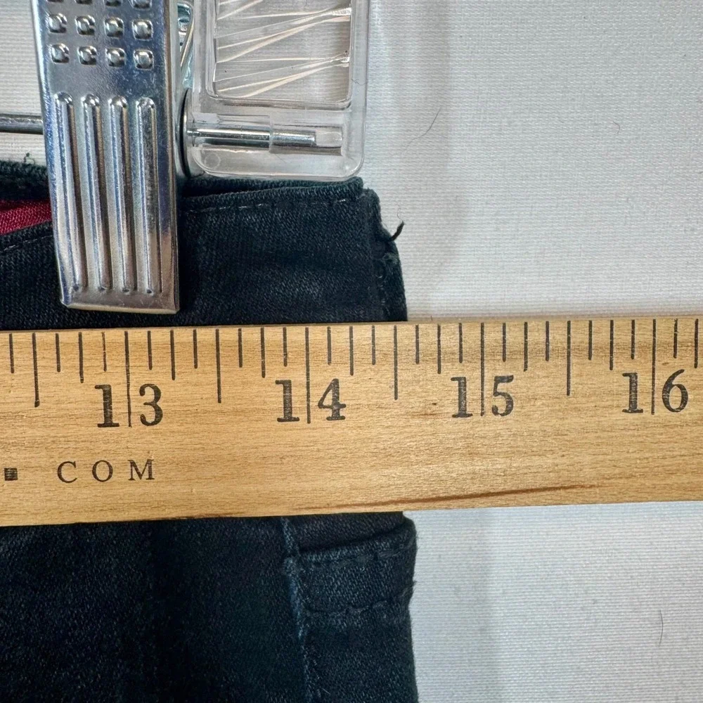 NYDJ‎ Black Wash Slim Leg Jeans Rhinestone Embellished Denim Pants Size 6